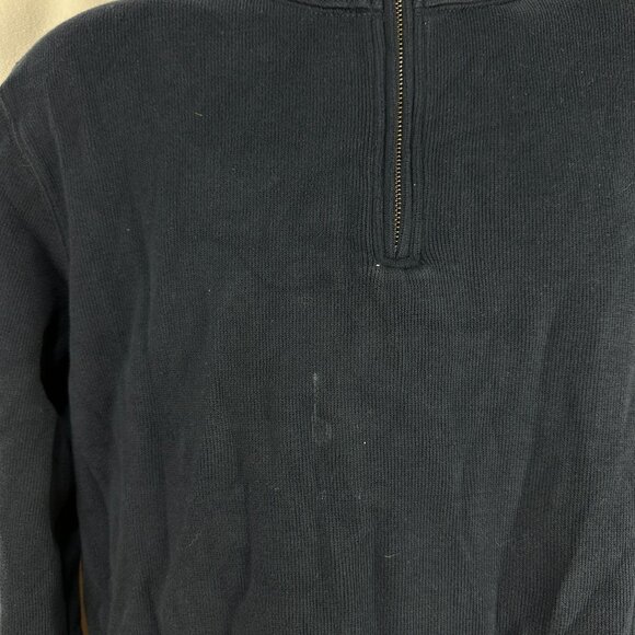 Lands End Mens Navy Blue Half Zip Pullover Sweater Tailored Fit Size M - Picture 2 of 7
